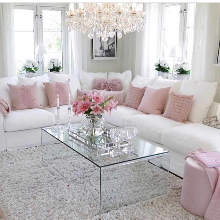 ideas para decorar salas rosas