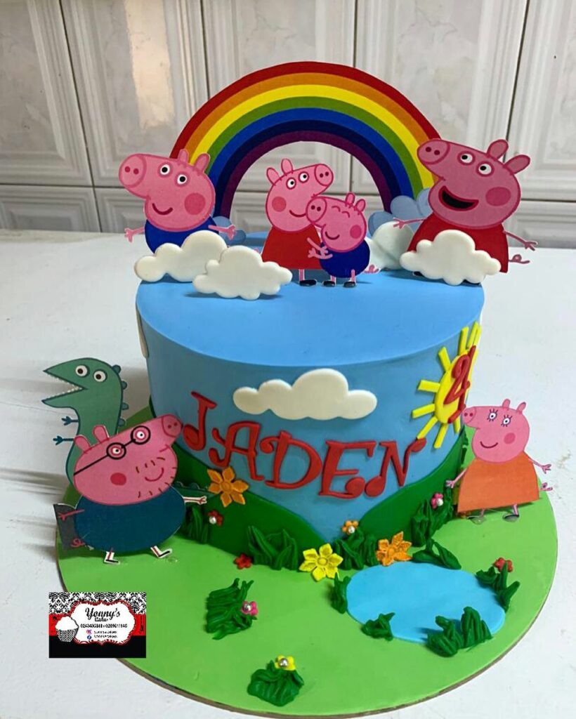 diseño de pastel de peppa pig