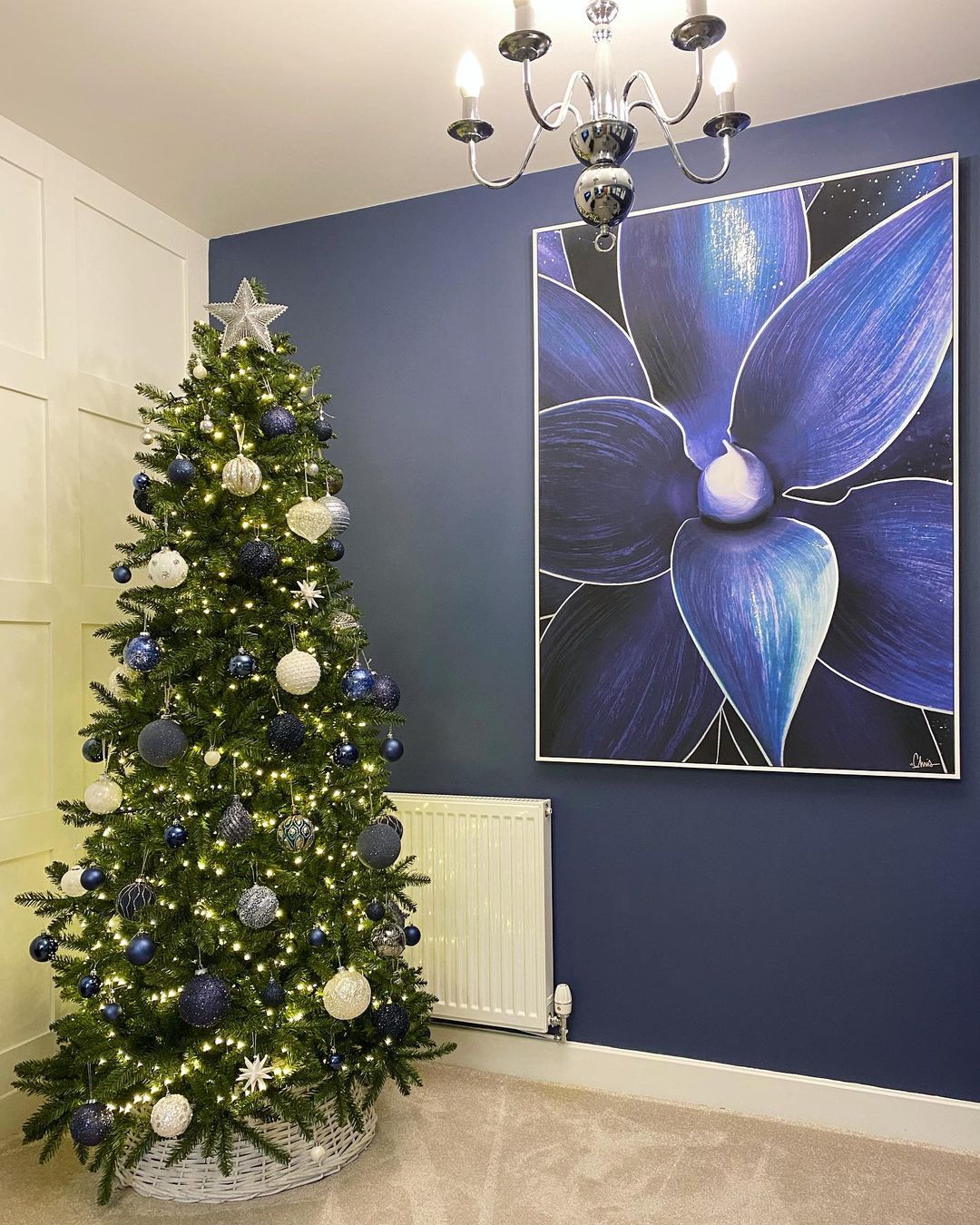 decoracion navideña azul