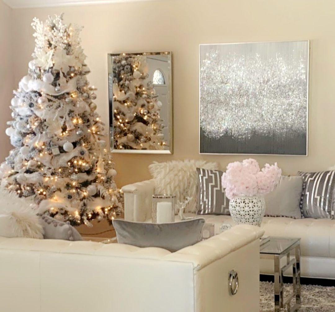 decoracion navideña blanca