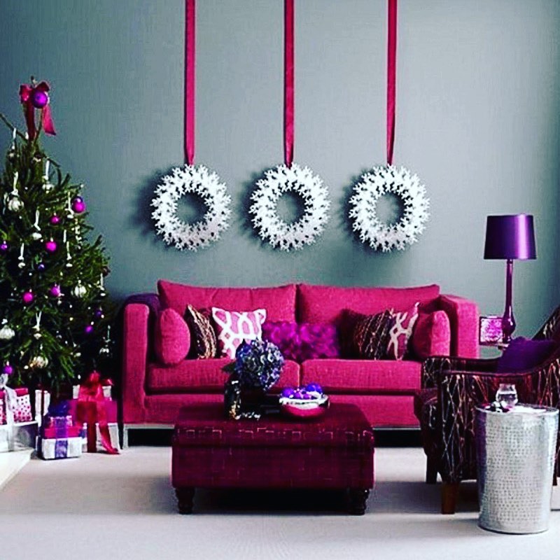 decoracion navideña morada
