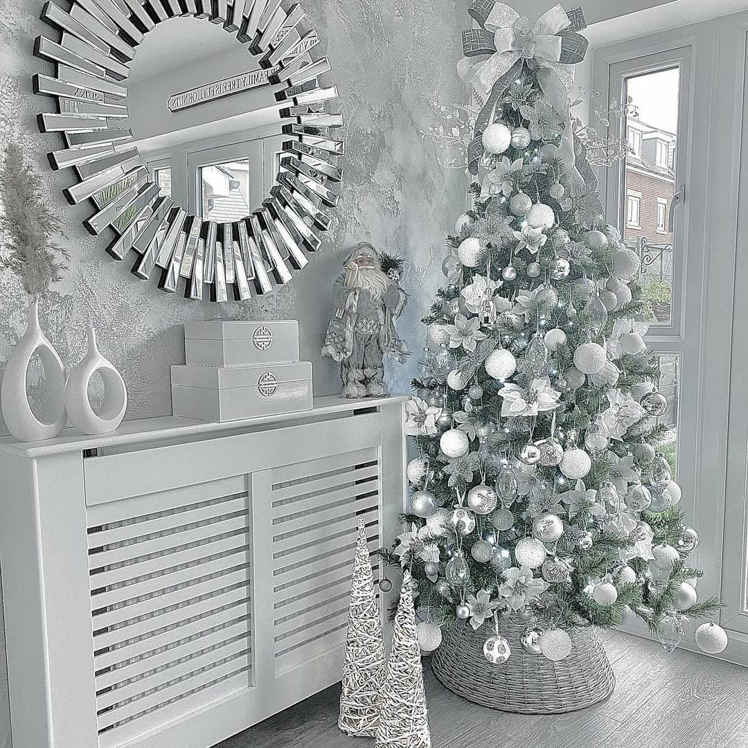 decoracion navideña plata