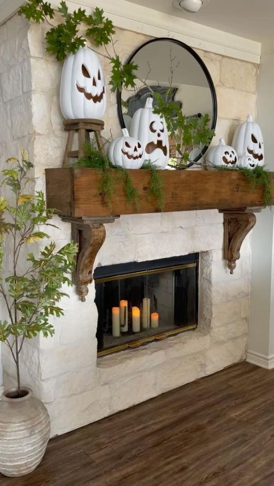 decoracion de chimeneas en halloween