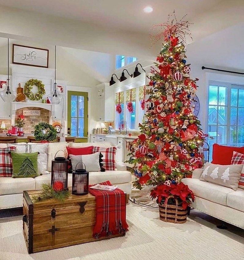Decoración navideña para la sala | Árbol de navidad, adornos y mas ideas
