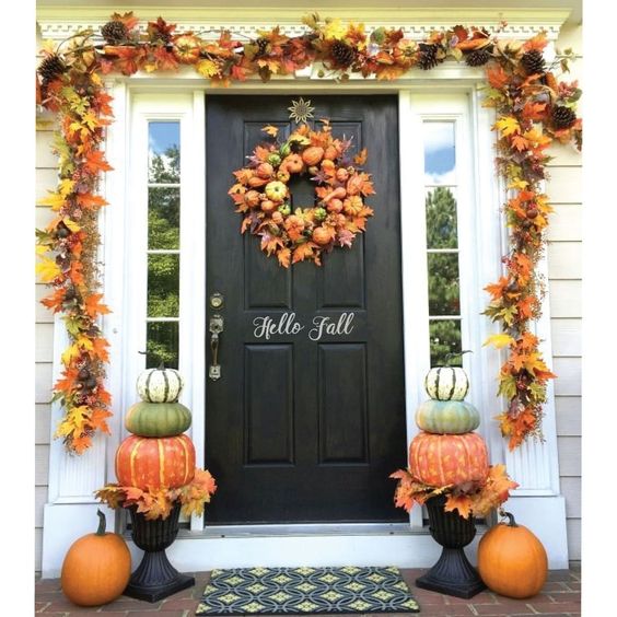 decoracion de puertas en otoño