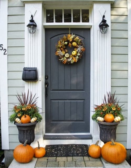 decoracion de puertas en otoño