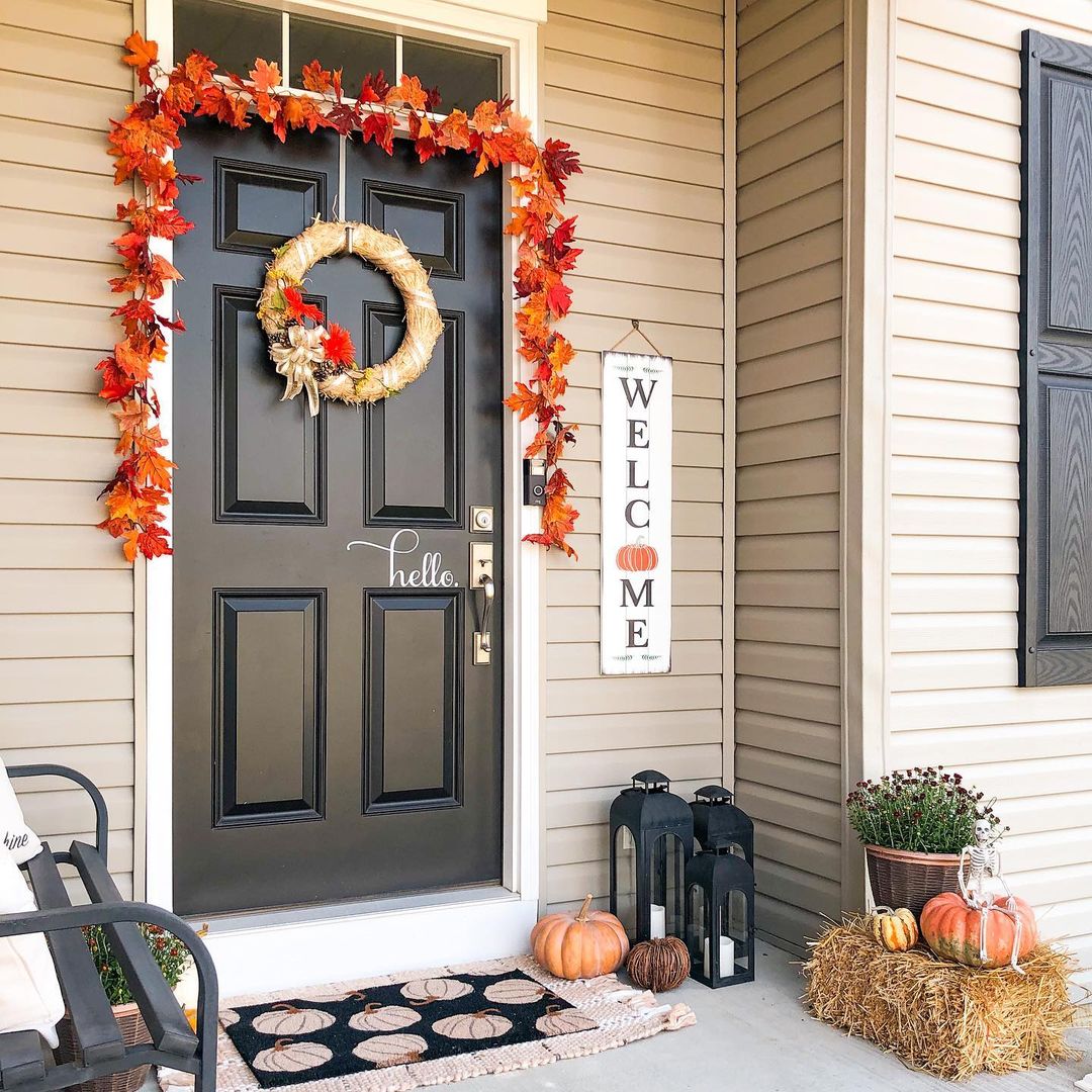 ideas para decorar la puerta en otoño