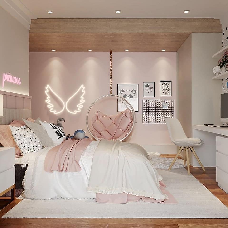 dormitorio moderno color rosa